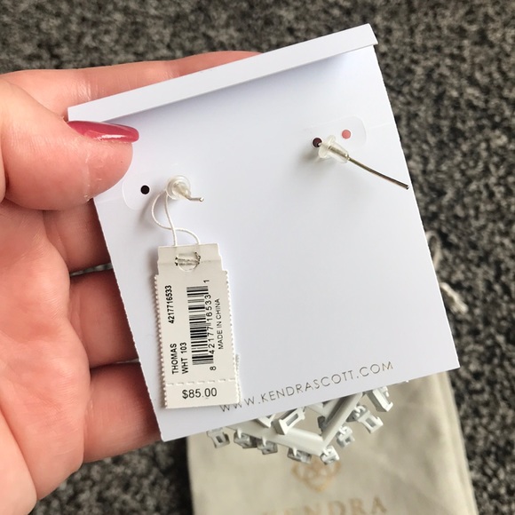 Kendra Scott Matte White Thomas Earrings - Picture 5 of 7